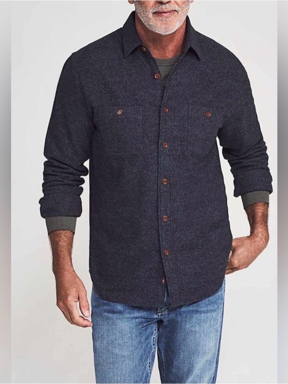 Faherty Blue Men's Brushed Alpine Flannel Shirt Medium Cotton Flannel Rugged